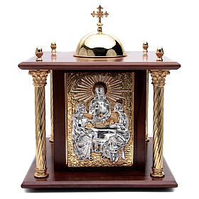Altar Tabernacle in wood with brass window and columns, Dinner a