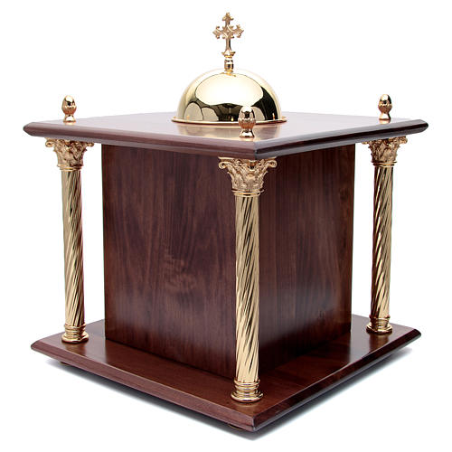 Altar Tabernacle in wood with brass window and columns, Dinner a 4