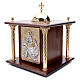 Altar Tabernacle in wood with brass window and columns, Dinner a s2