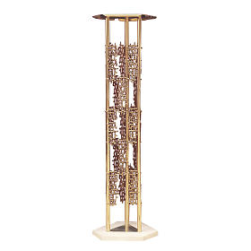 Column for tabernacle in brass, marmor base