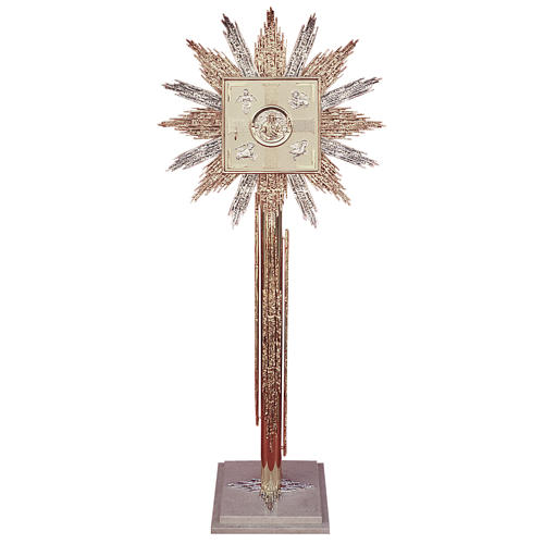 Colonna per tabernacolo ottone bicolore base marmo 1