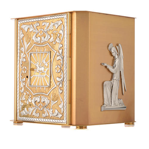 Tabernacolo da mensa ottone Agnello Angelo con espositore 3