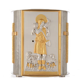 Altar tabernacle gold-plated brass, Good Shepherd
