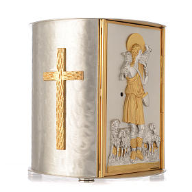Altar tabernacle gold-plated brass, Good Shepherd