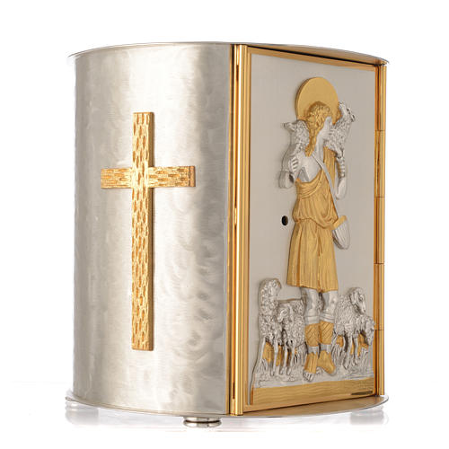 Altar tabernacle gold-plated brass, Good Shepherd 2