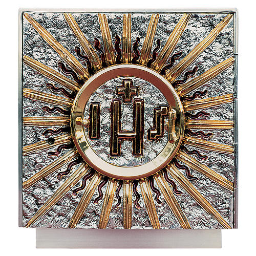 Tabernáculo de altar quadrado latão prata ouro 1