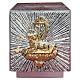 Altar tabernacle silver-plated brass, golden Agnus Dei s1