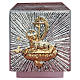 Tabernacolo da mensa ottone argentato Agnus Dei dorato s1