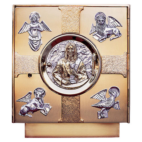 Tabernacolo da mensa ottone fuso simboli Evangelisti 1