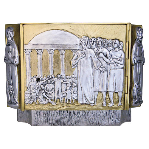 Tabernacle in cast brass with disciples of Jesus 1
