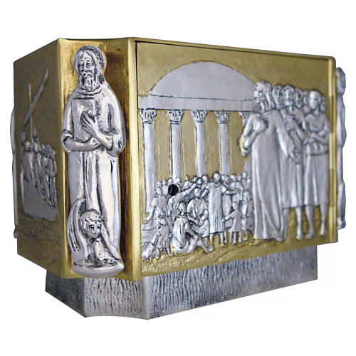 Tabernáculo latão moldado Jesus discípulos crianças 2