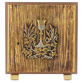 Tabernacle in wood and brass imitation briar, Chalice