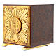 Tabernacle in wood and brass marble effect, IHS symbol s2
