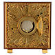 Tabernacle in wood and brass marble effect, IHS symbol s4