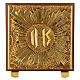 Tabernáculo madeira imitação mármore latão moldado símbolo IHS s1