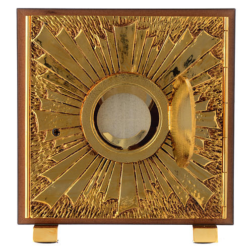 Tabernacle in wood and brass marble effect, IHS symbol 4