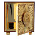Tabernacle in wood and brass marble effect, IHS symbol s5