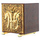 Tabernacle in wood and brass marble effect, IHS s2