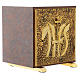 Tabernacle in wood and brass marble effect, IHS s3