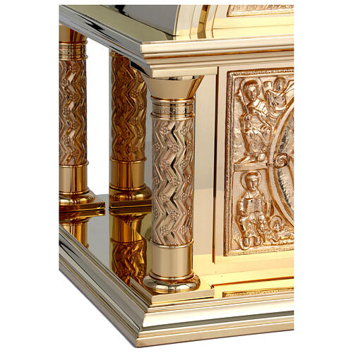 Tabernacolo romanico Molina ottone dorato Cristo Pantocratore 5
