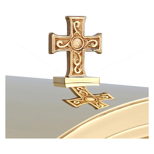 Tabernacolo romanico Molina ottone dorato Cristo Pantocratore 6