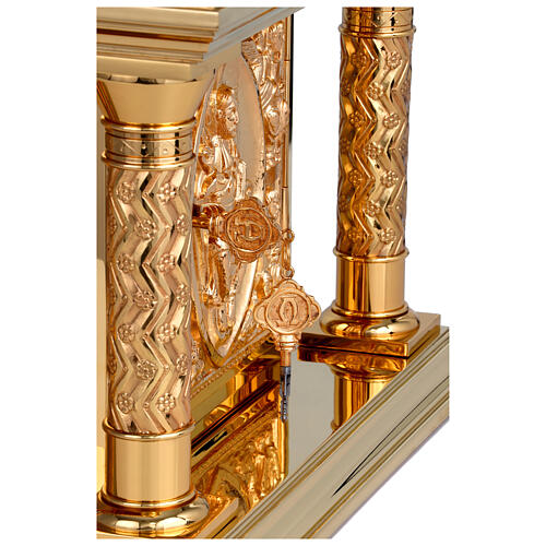 Tabernacolo romanico Molina ottone dorato Cristo Pantocratore 9