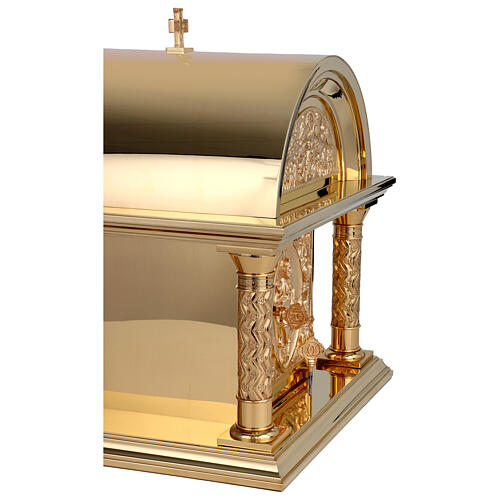 Tabernacolo romanico Molina ottone dorato Cristo Pantocratore 10