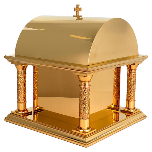 Tabernacolo romanico Molina ottone dorato Cristo Pantocratore 14