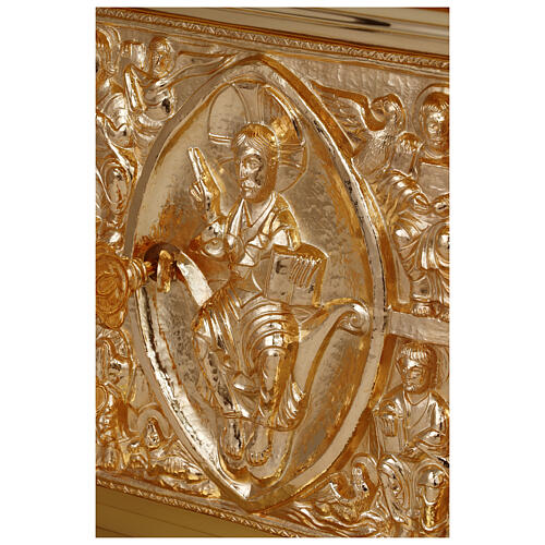 Tabernacolo romanico Molina ottone dorato Cristo Pantocratore 15