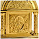 Tabernacolo romanico Molina ottone dorato Cristo Pantocratore s2