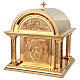 Tabernacolo romanico Molina ottone dorato Cristo Pantocratore s1