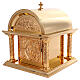 Tabernacolo romanico Molina ottone dorato Cristo Pantocratore s3