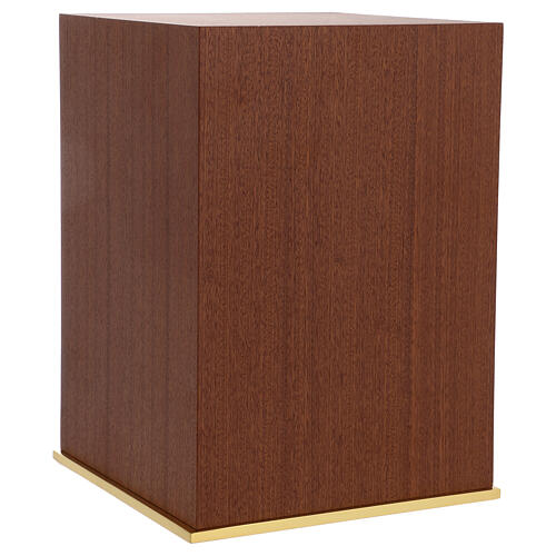 Tabernáculo de mesa de madera caoba con puerta IHS cáliz 9