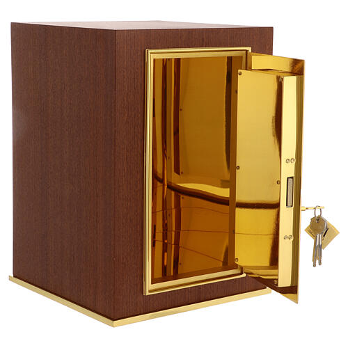 Tabernacolo da mensa legno mogano porta IHS calice 7