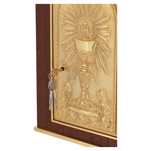 Altar Tabernacle Mahogany Wood with IHS Chalice Door 8