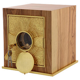 Tabernáculo de mesa IHS madera de olivo