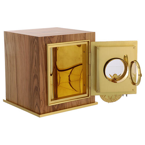 Tabernacle d'autel IHS en bois d'olivier 7