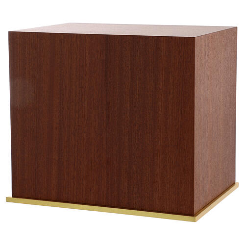 Altar tabernacle in dark solid wood with golden brass door, Supper at Emmaus 8