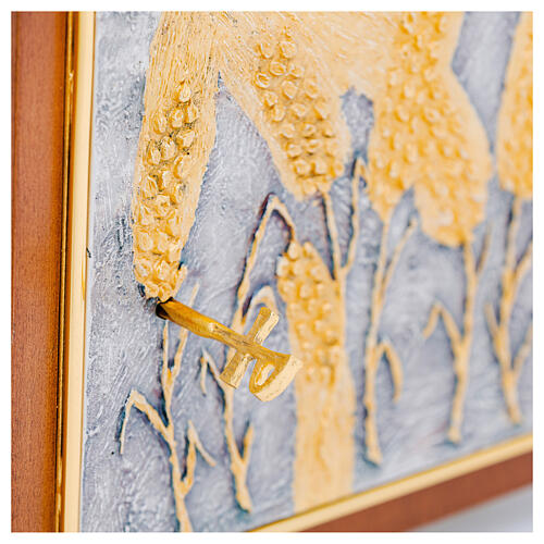 Sagrario madera puerta espigas acabado plateado y dorado 30X30X25 cm 2