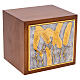 Tabernacolo legno porticina spighe finitura argentata e dorata 30X30X25 cm s1