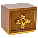Wooden tabernacle with modern gold-plated cast cross, 10x8x8 in s1