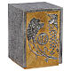 Tabernacolo bronzo JHS, spighe uva finiture due colori 50x40x30 cm s1