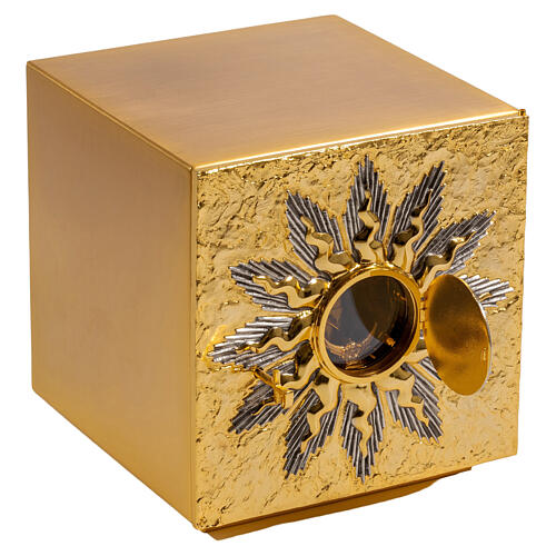 Tabernacle with JHS door display and rays, 30x30x30 cm 2