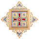 Tabernacolo da muro in ottone immagine croce con pax alpha omega s1