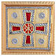 Tabernacolo da muro in ottone immagine croce con pax alpha omega s2