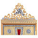 Tabernacolo da muro in ottone immagine croce con pax alpha omega s3