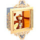 Tabernacolo da muro in ottone immagine croce con pax alpha omega s6