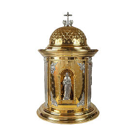 Cylindrical tabernacle by Molina, Sacred Heart of Jesus and Four Evangelists, 32x22 in