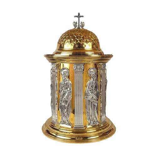 Tabernacle cylindrique Sacré-Cœur de Jésus et quatre Évangélistes 80x55 cm Molina 4