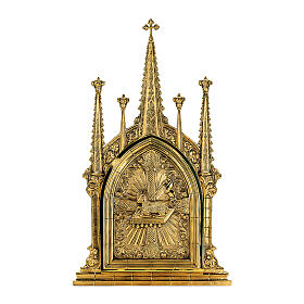 Tabernacolo agnello pasquale e torri Molina 80x45x35 cm ottone bagno oro